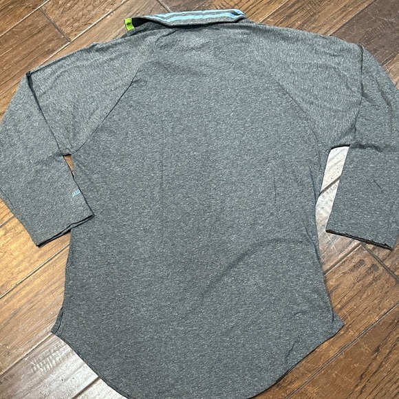 Jason Wu Charcoal Long Sleeve Shirt with Striped Collar - Picture 4 of 4